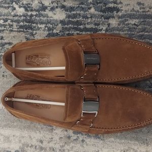 Brown Suade Salvatore Ferragamo Drivers